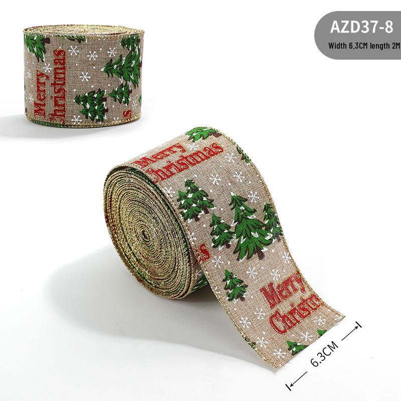 New Christmas Snowflake Linen Ribbon Bow Decoration