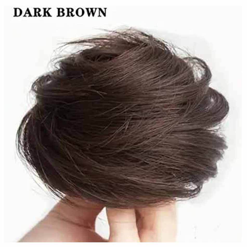 

Легкий у носі синтетичний перука-пучок для зачіски Елегантний прямий шиньйон-пучок для волосся з гумкою Термостійке волокно Хвіст Перуки темно-коричневого кольору