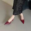 Fashion Bailamos 2024 Fashion Brand Design Buckle Women Pumps Point Toe Slip On Work Shoes Low Heel Spring Autumn Party Wedding Shoes Mu