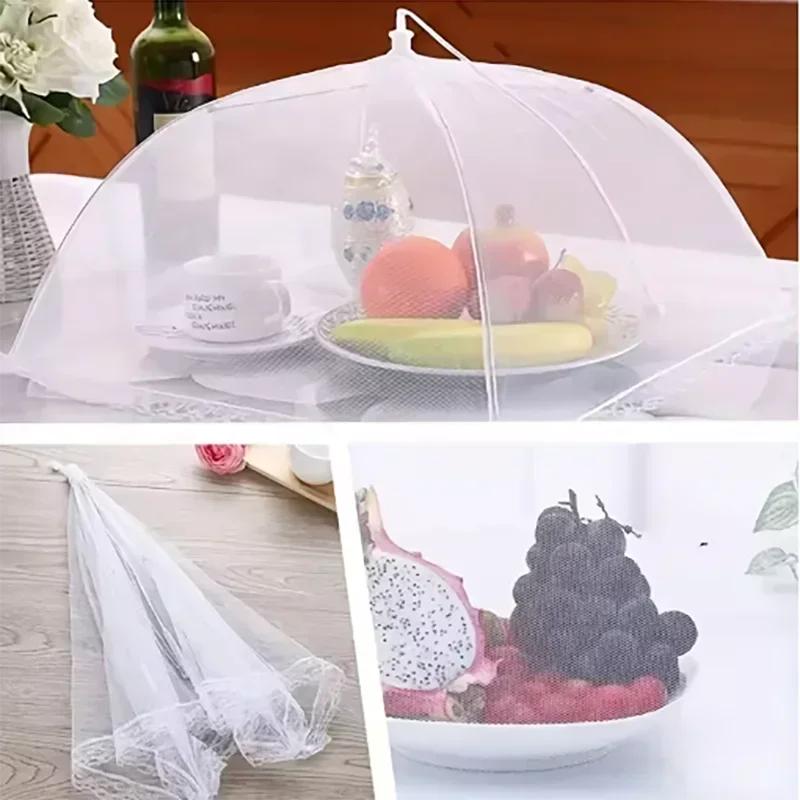 Foldable Food Covers Mesh Anti Fly Mosquito Meal Food Cover Umbrella Picnic Protect Dish Cover Meal Covers Kitchen Supplies