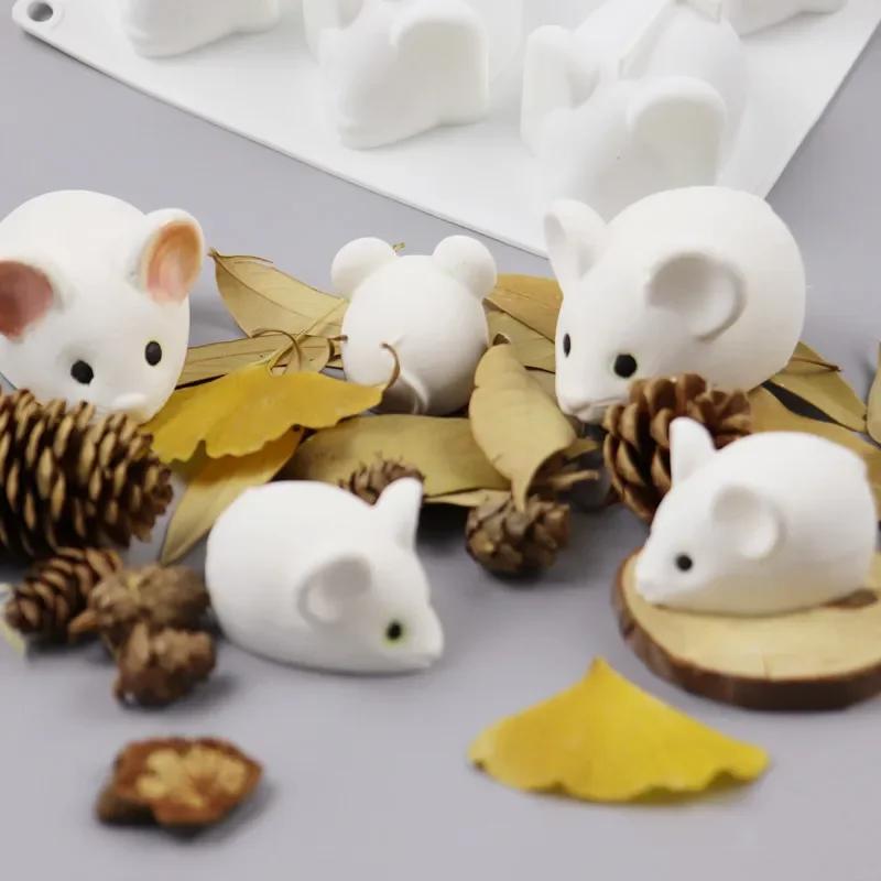 1 Pcs Cute Shape Mouse Mold Mousse Cake Dessert Baking Chocolate Silicone Mould Kitchen Fondant Cake Decor Tool Kitchen Supplies