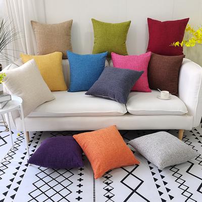 Nordic Home Thickened Linen Solid Color Pillowcase Sofa Cushion Cover Pillowcase