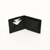 Men's Leather Wallet 2S Grablk -Premium Black Grained Napa Leather Wallet with Coin Pocket & 4 Card Slots - Luxury Slim Bifold Design