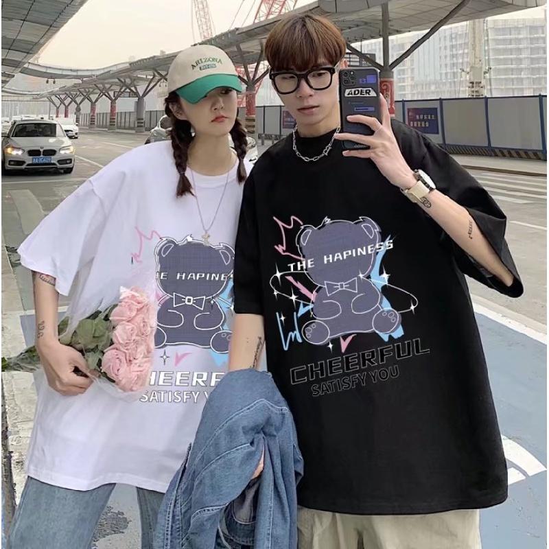 تي شيرت رجالي بأكمام قصيرة تي شيرت مطبوع عليه حروف جرافيك موضة ماركة تيز للرجال ملابس رجالية عادية تي شيرت رجالي صيفي كوري ريترو بلايز