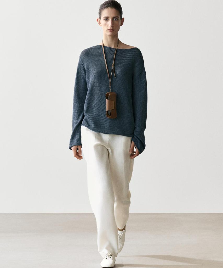 Masimodutti Open Knit Cotton Blend Sweater