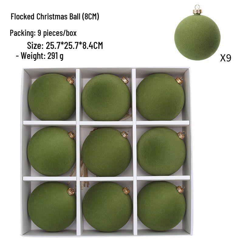 Colorful 6cm Cross-Border Christmas Ornament Balls – Flocked Hanging Decorations