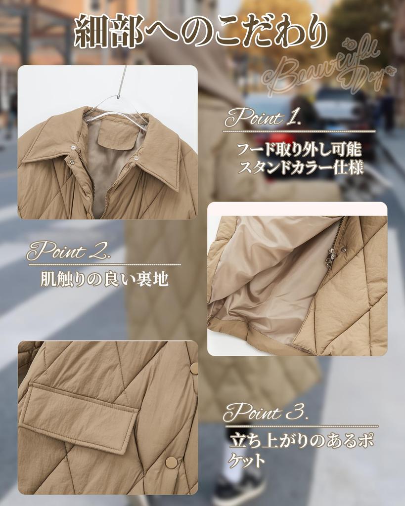 Inotenka Long Plus Padded Jacket with Detachable Elegant Down Coat for Sizes Women's Coat, Winter, Size, Hood, 2-Way Slimming, Figure-Filling,