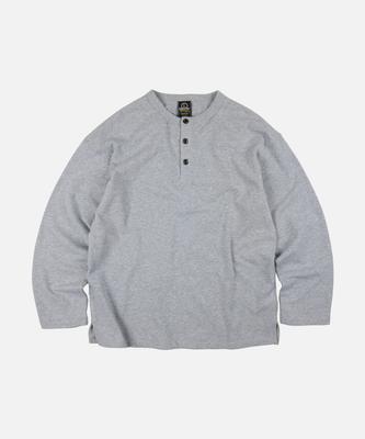 FRIZMWORKS 10S Solid Henley Neck Tee _ Gray