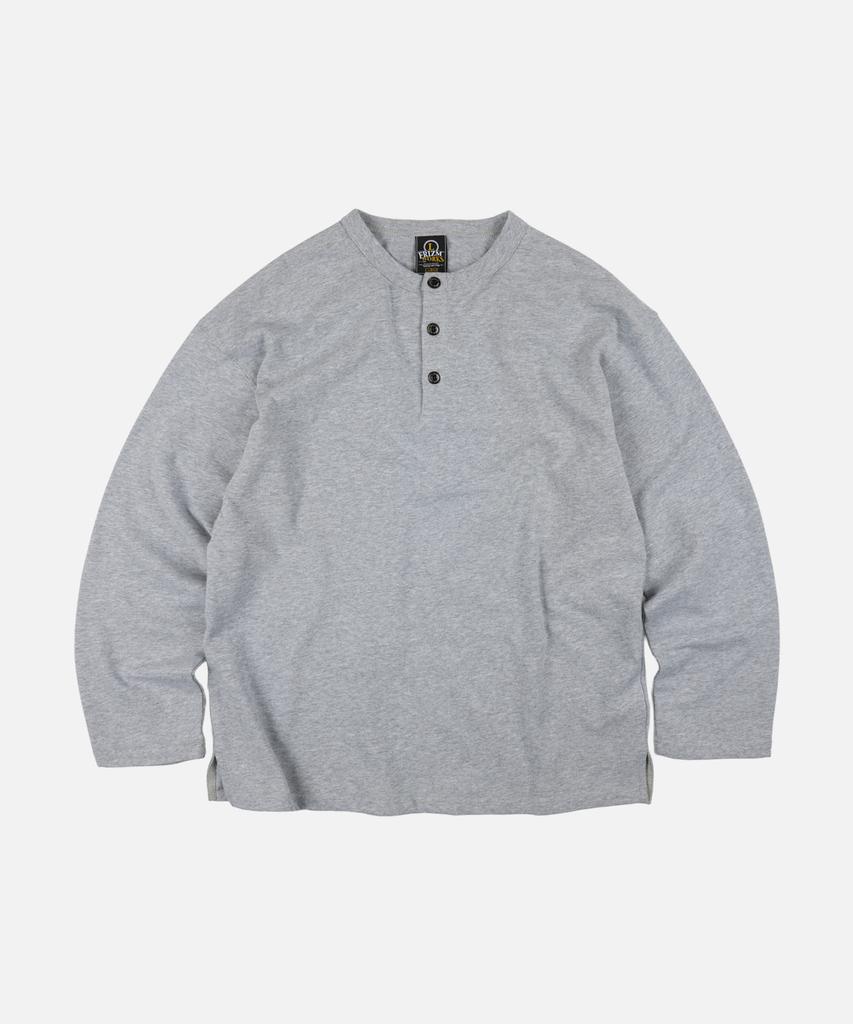 FRIZMWORKS 10S Solid Henley Neck Tee _ Gray