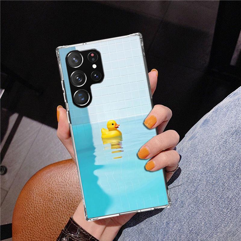 Rubber Ducks Swimming Pool Phone Case For Samsung Galaxy S24 S25 Edge S26 Ultra S23 S22 S21 Plus S20 FE + Personalized Print Cov