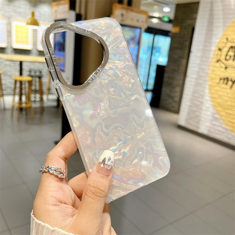 

Роскошные чехлы с узором для телефонов Huawei Pura 70 P40 P50 P60 Pro + Plus, мигающая задняя крышка, милый модный защитный чехол для леди For P40 Pro белый