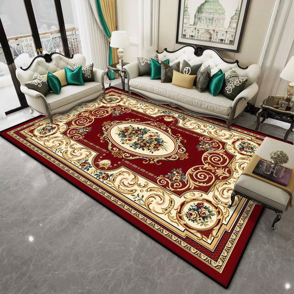 Persian Style Red Large Living Room Carpet Soft Non-slip Decoration Home Dining Room Rug Easy Clean Coffee Tables Mat Washable