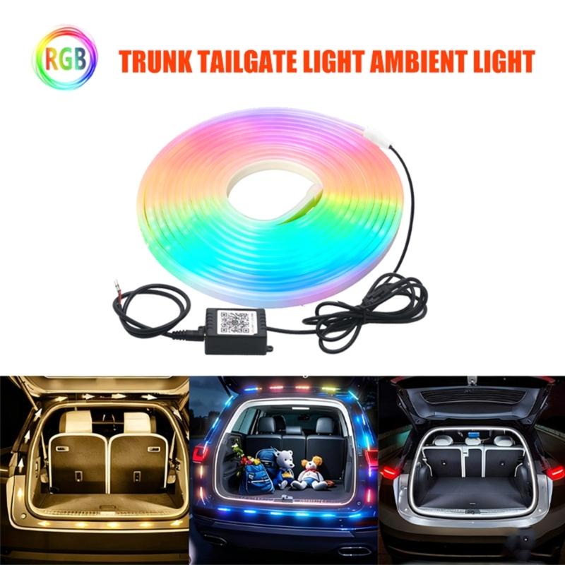 Auto On Light LED Atmosphere Light for Car Trunk Bluetooth-compatible APP Control Dynamic Color and Effect Easy Install