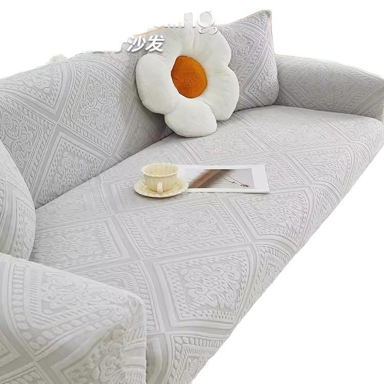 Sofa Cover Anti Dirt and Dust Proof All Season All Inclusive Universal Set Straight Row Integrated Three-seater Sofa Protective Cover