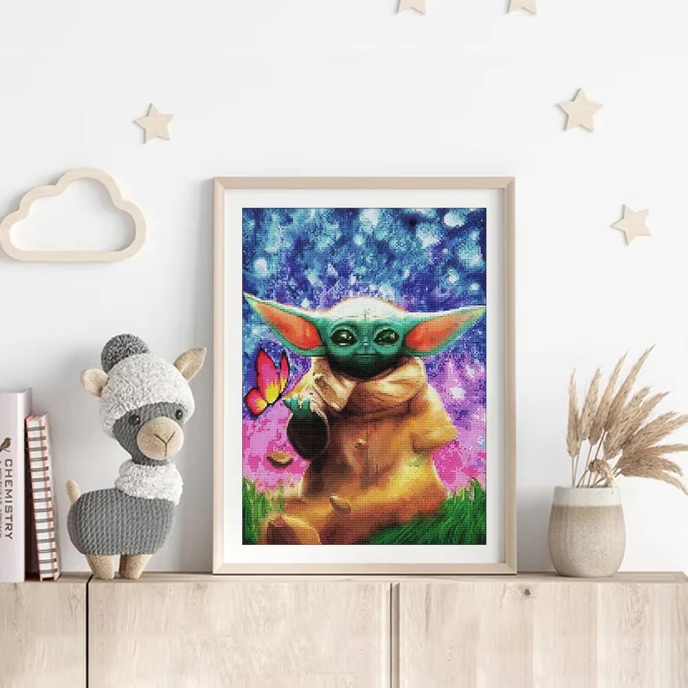 Diamond Painting Yoda Rhinestone Picture Cartoon Full Round Drill Mosaic Embroidery Mandalorian Home Decor Gift