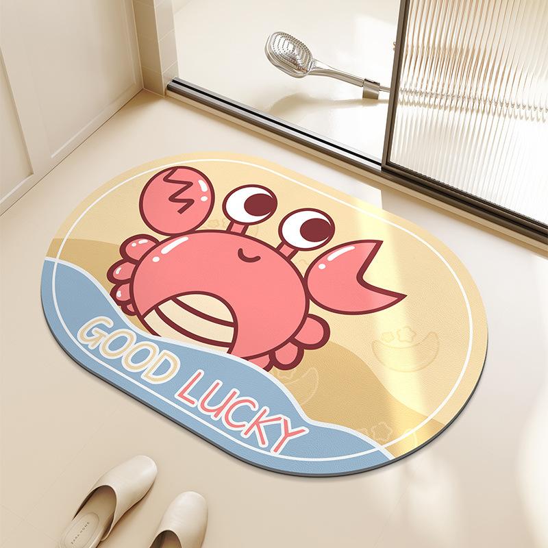 Bathroom floor mat, bathroom diatom mud absorbent mat, door mat entry non-slip bathroom quick-drying non-slip carpet