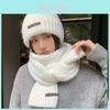 Knit Hat And Scarf Set With Letter Embroidery For Winter Warmth And Style