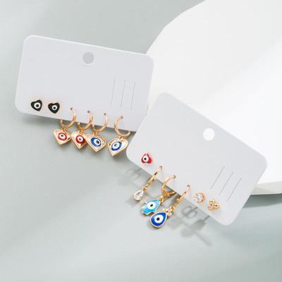 Damen-Ohrringe mit verkupfertem Gold und Teufelsauge, personalisierbar, kleine Premium-Tropfenohrringe