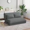 Adjustable Floor Footstool Dark Grey Fabric