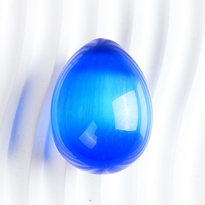 45mm Multicolor Cat's Eye Gemstone Egg Shaped Crystal Eggs Ornament Fish Tank Home Decoration Easter Gift