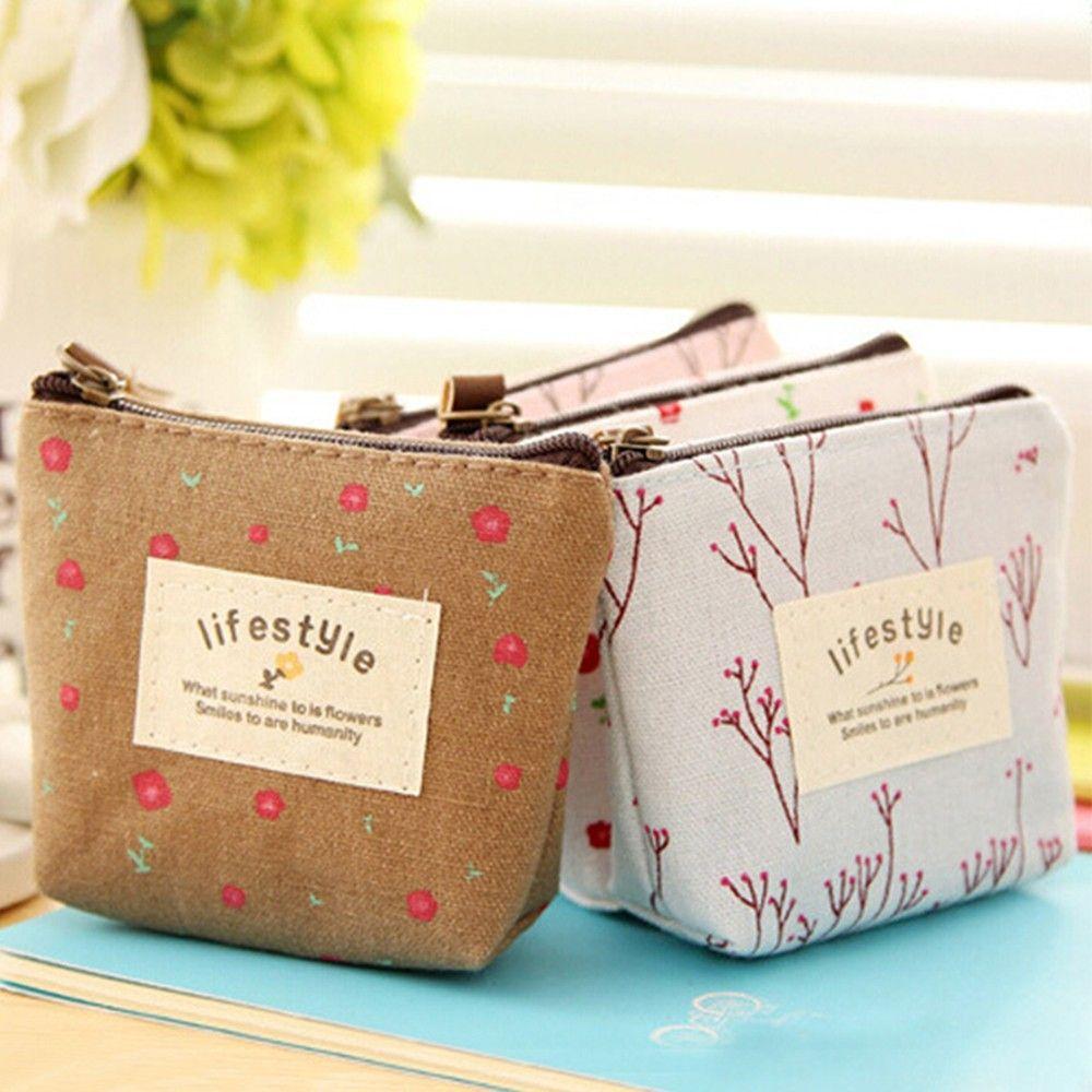 Floral Credit Card Pouch Money Holder Key Case Women's Makeup Wallet Zip Purse Handbag Coin Bag
