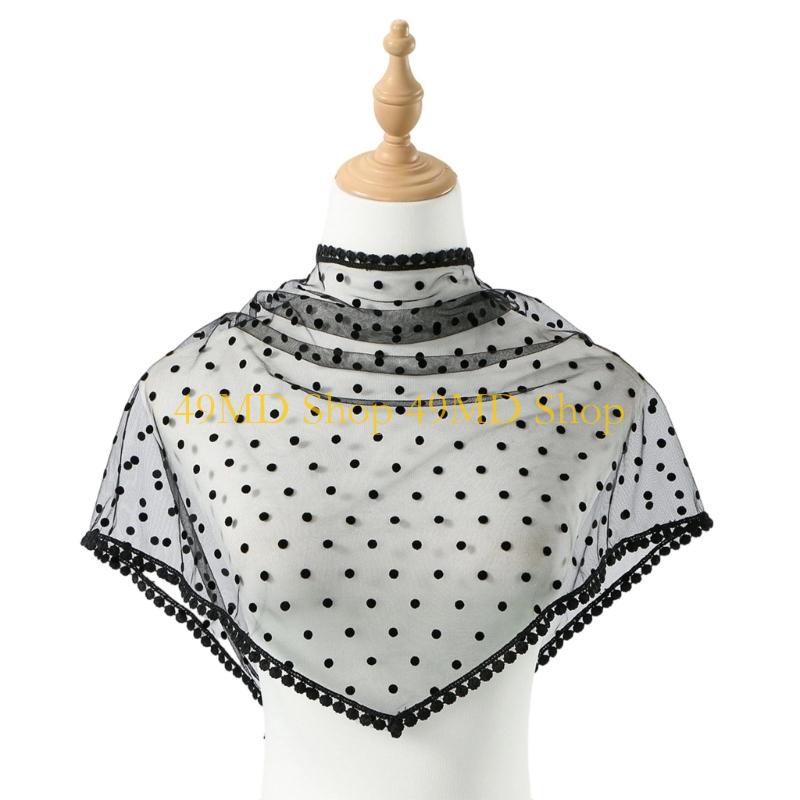 49MD Fashion Round Dot Design Triangular Headscarf Breathable and Lightweight for Summer Outfits Weddings or Casual Wear