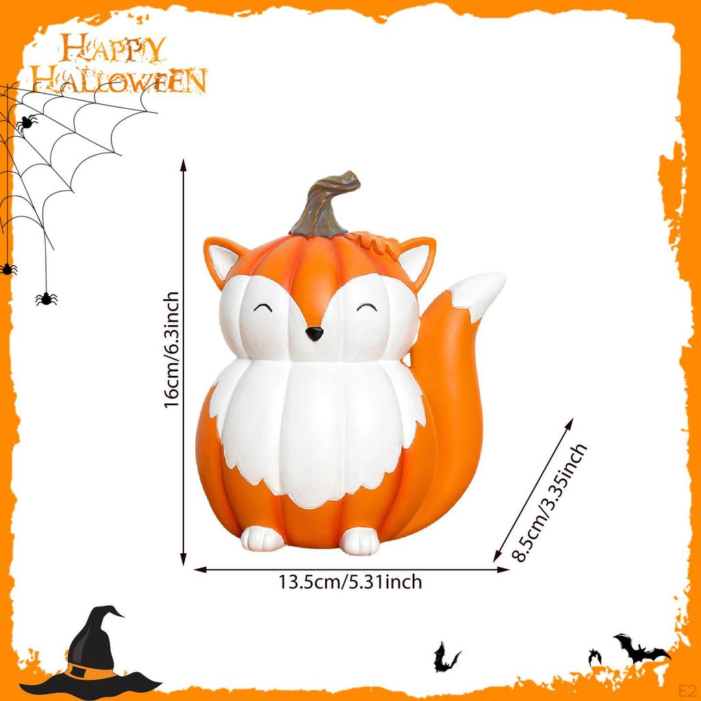 Animal Pumpkin Figurine Desktop Ornament Halloween Gift Collection Statue Sculpture for Bedroom