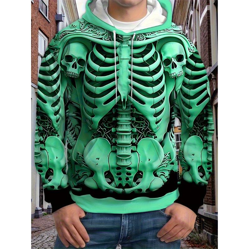 Schedel Gothic Print Hoodie Sweatshirts Voor Mannen Mode Straat Herfst Grafische Hoodies Vrouwen Comfort Ontwerp Y2k Kleding Man Tops