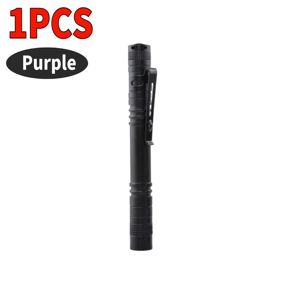 1-5PCS 395nm UV LED Torch Mini Portable Flashlight with Clip Pen Light Waterproof Banknote Pet Urine Stains Detector Pocket Lamp