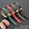 8mm 10mm Schlanke Leder-Uhrenarmbänder Ultra-dünnes Weiches Leder-Uhrenarmband für Damen Ersatz Universelle Armbänder Sport-Armband