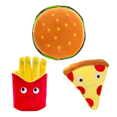 30cm Brinquedos de Pelúcia Fofos Hambúrguer Batatas Fritas Pizza Criativo Desenho Animado Recheado Almofada de Arremesso Boneca Presente de Natal Aniversário