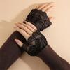 1 Pair Versatile Elegant Fake Cuffs Detachable Solid Color False Cuffs Embroidery Pattern Thin Decorative Wristband For Women
