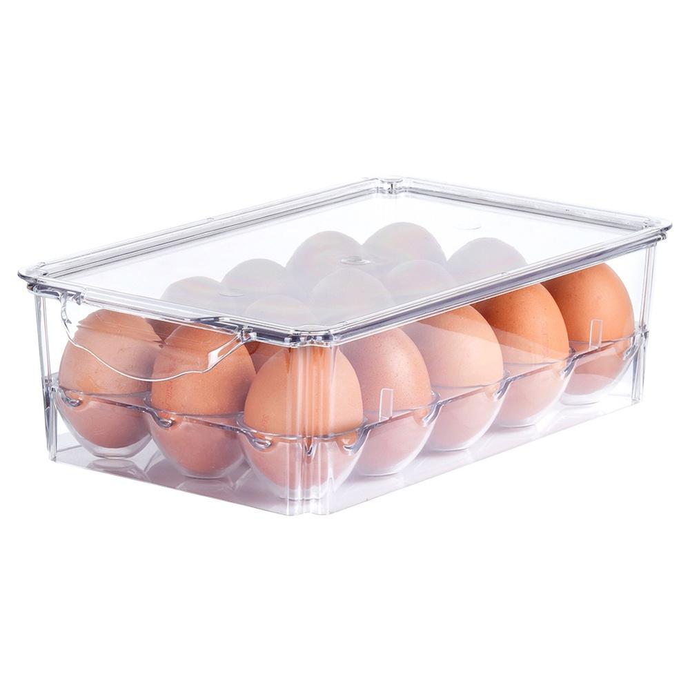 Container for 15 Eggs Egg Box Kitchen Organizer for the Refrigerator Lockable