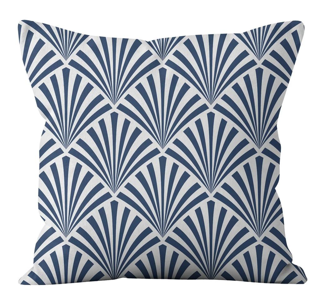 Modern Fashion Nordic Sofa Simple Cushion Cover Living Room Decoration Pillow Cover Navy Blue Geometric Pillow Cover