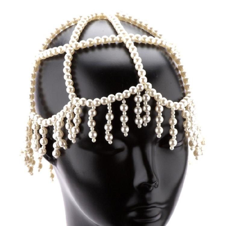 Sophisticated Pearls Bridal Hat Romantics Celebration Headpiece Elegant Headwear for Dance Parties and Celebration Event