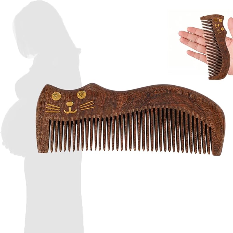 Натуральная деревянная расческа для родов - Расческа для родов, разработанная мамой, Расческа для родов, необходимые вещи для родов и родов. (1PC) 1PC