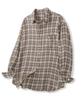 BOUNDARY Oversized Summer Square Check Shirt [Brown]