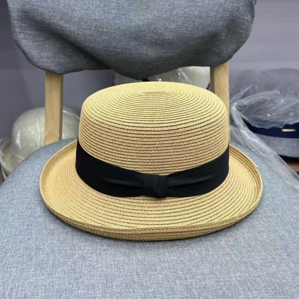 Straw Hat Children's Summer Curled Top Hat, Sunshade and Sun Protection, Travel To the Beach, Show Your Face, Little Fisherman's Basin Hat