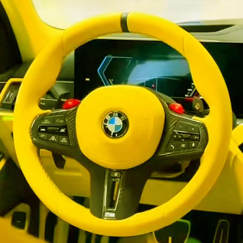 For BMW M Sport G30 G31 G32 G20 G21 G14 G16 X3 G05 X4 G02 X5 DIY Genuine Leather Car Interior Non-slip Car Steering Wheel Cover