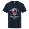 Norwegen Flagge Fjord Berg 2025 Neu Unisex Normal Dünn Kurzarm Sport Schnelltrocknend T-Shirt Fitness Atmungsaktiv Vielseitiges Oberteil