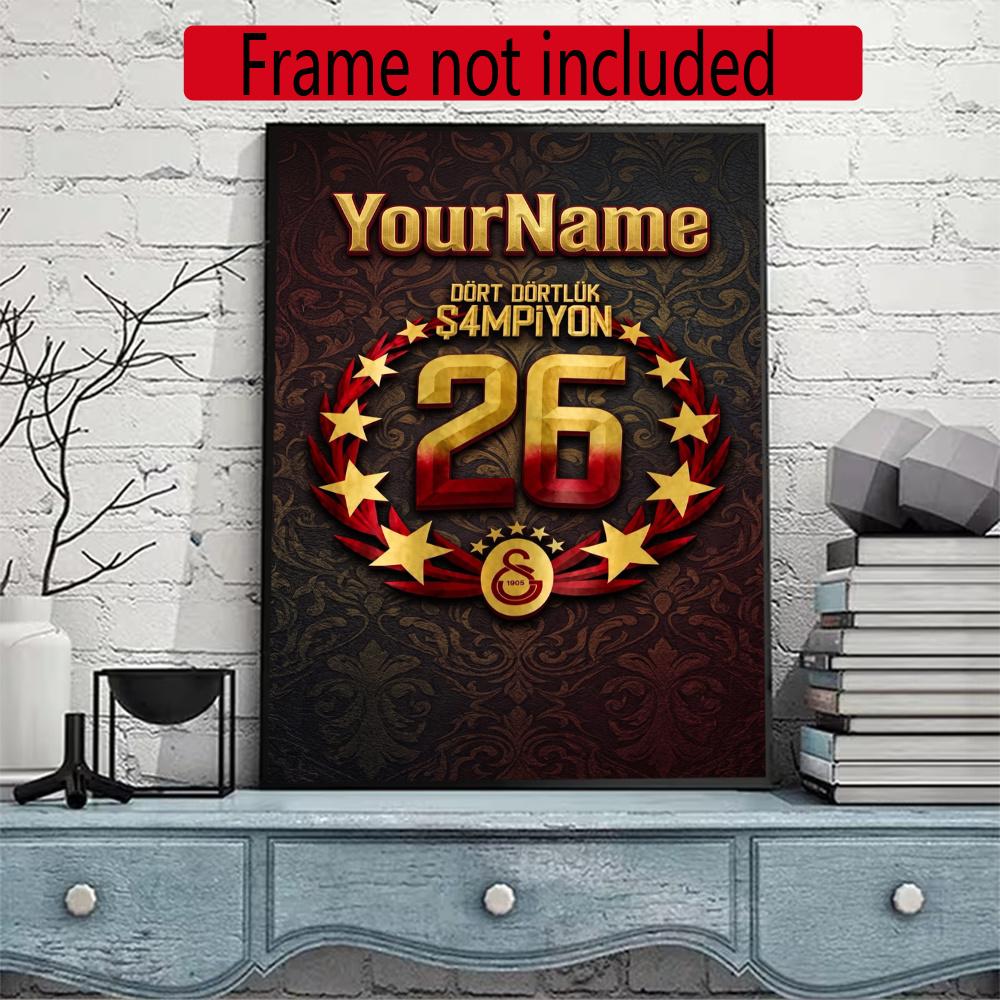 Galatasaray Personalized Name Round Diamond Painting Kit Diamond Embroidery Painting Rhinestones Mosaic Frameless Handwork Decoration Arts