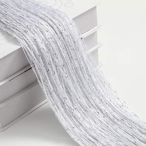 Door Fringe Curtain Door Curtains,Rare Flat Silver Ribbon,Thread Fringe Window Panel Room Divider Cute Strip Tassel Party Events Sequin(1Pack, Black)