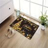 1pc Premium Flannel Christmas-Themed Mat, Luxurious Golden Tree and Reindeer Design Doormat, Non-Slip & Washable Mat for Living