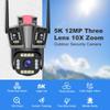 5K 12MP WiFi IP Zewnętrzny 10-krotny zoom Trzy obiektywy Bezpieczeństwo Wykrywanie człowieka PTZ Nadzór wideo Inteligentny dom Kamera CCTV