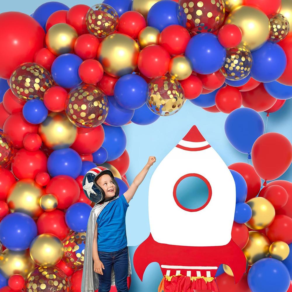 Royal Blue Balloons Red Gold Confetti Balloon Garland Arch Kit Veterans Day Party Patriot Birthday Party Baby Shower Decoration