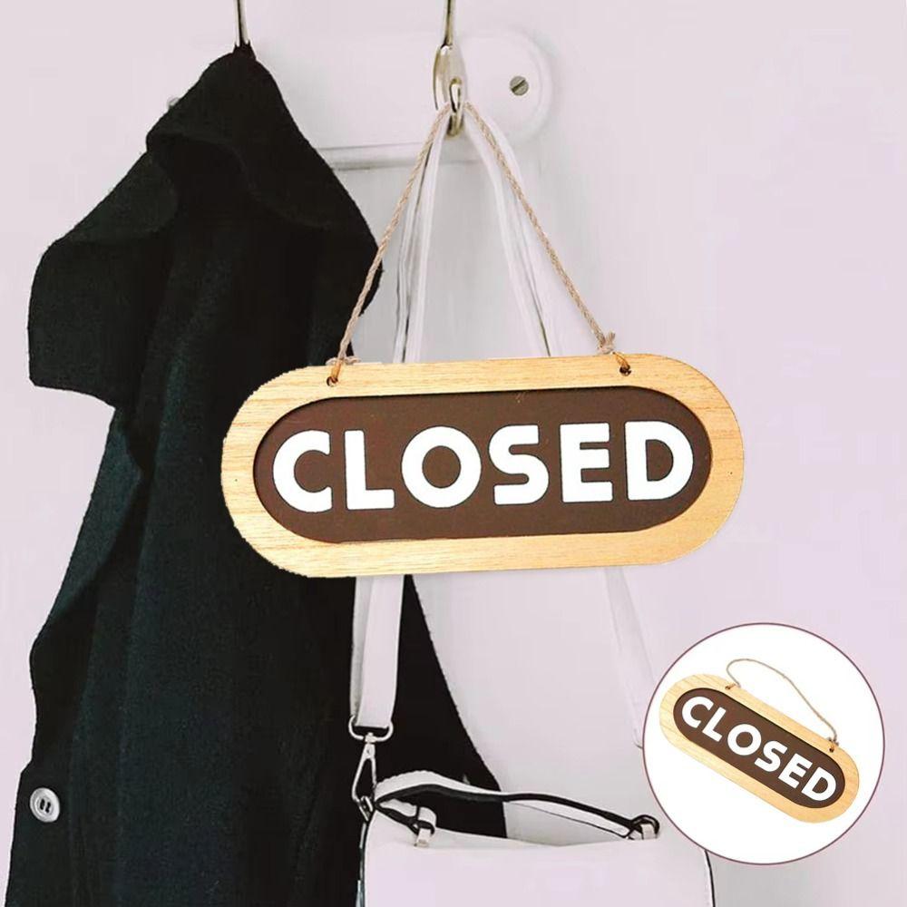 OPEN/CLOZED Store Closed Board Wooden Business Open Sign for Store Door Hanging Tag Store Door
