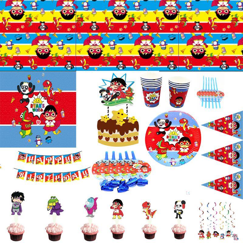 Party Ryans Decoration Tableware Paper Plate Banners Kids Birthday