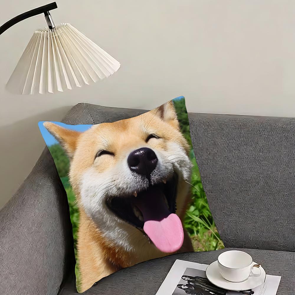 Cute Pet Animal Cushion Cover Reversible Plush Pillow Cover – For car, sofa, bedroom, perfect as a gift.