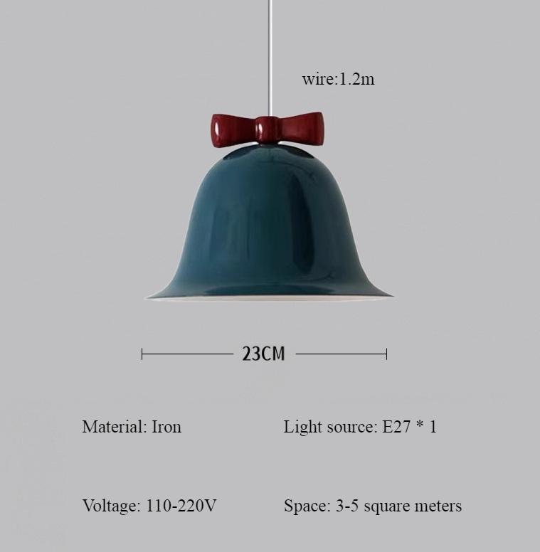 Christmas Bell Macaron Rainbow Iron Pendant Lamp Modern Nordic Bedroom Board Study Home Decoration Chandelier E27 Luster Light