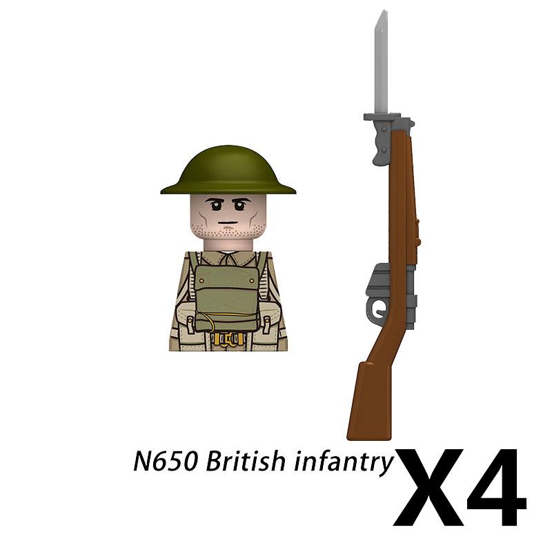 Military Soldier Figure Building Blocks British US French Army Weapons 101 Airborne Division Officer Infantry M1 Toys Gifts D126